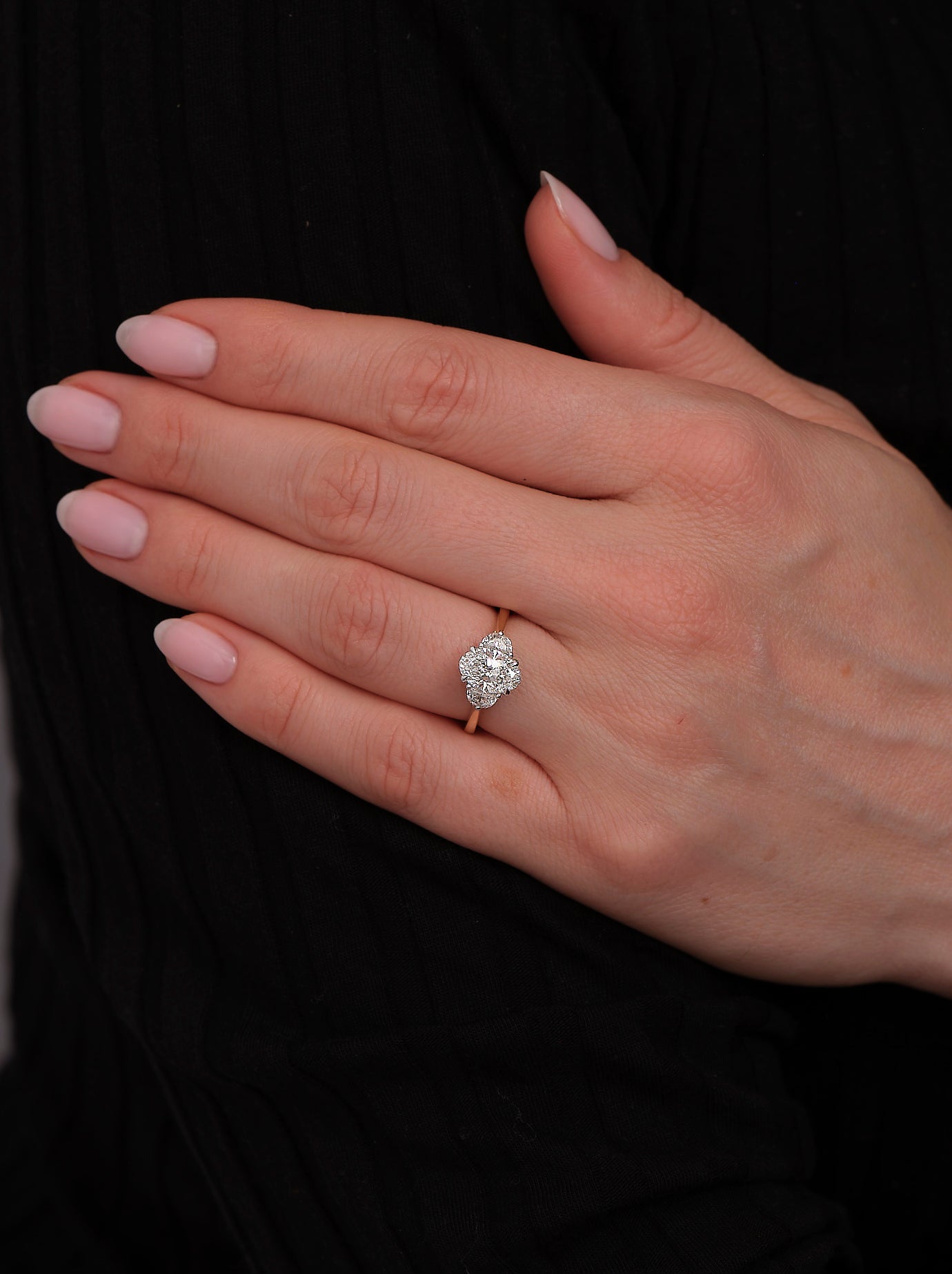 Everett- 1.50 CT Oval Three Stone Style Moissanite Ring