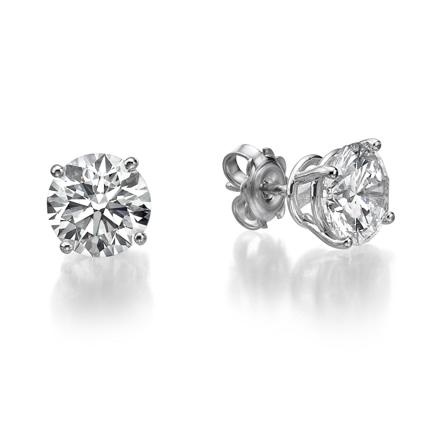 Camila- 4.0 TCW Round Solitaire Moissanite Earrings