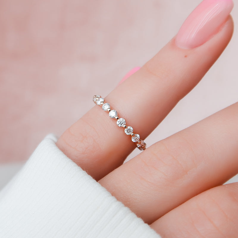 1.0 TCW Round Moissanite Diamond Eternity Wedding Band