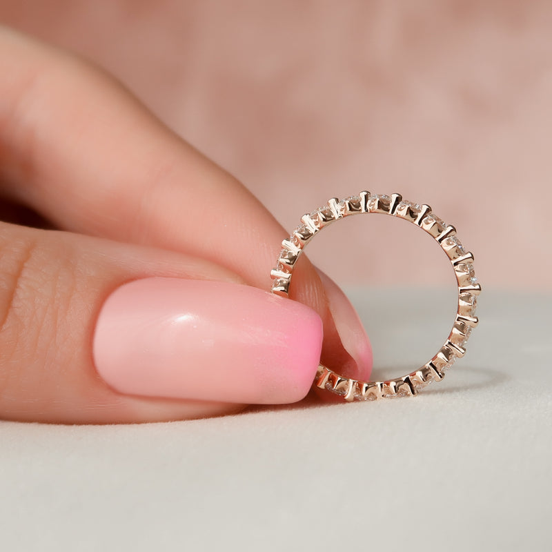 1.0 TCW Round Moissanite Diamond Eternity Wedding Band