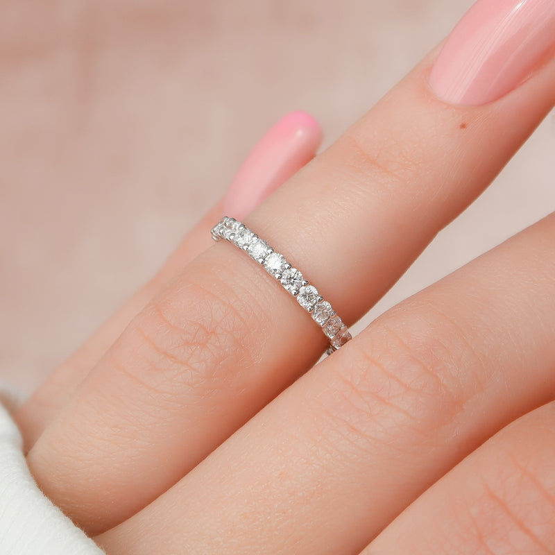 1.20 TCW Round Moissanite Diamond U Prong Eternity Wedding Band