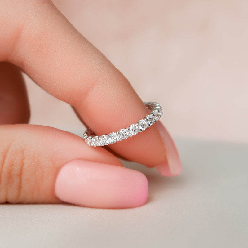 1.20 TCW Round Moissanite Diamond U Prong Eternity Wedding Band