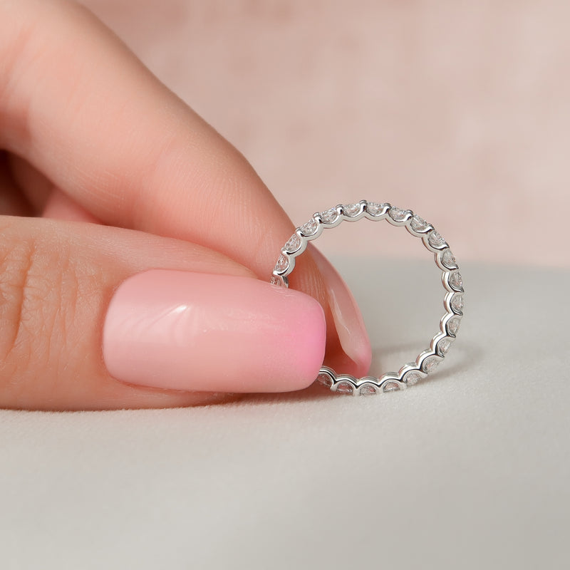 1.20 TCW Round Moissanite Diamond U Prong Eternity Wedding Band