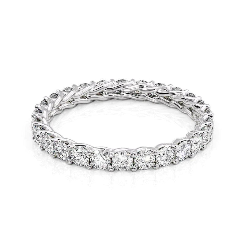 1.50 TCW Round Moissanite Diamond Trellis Eternity Setting Wedding Band