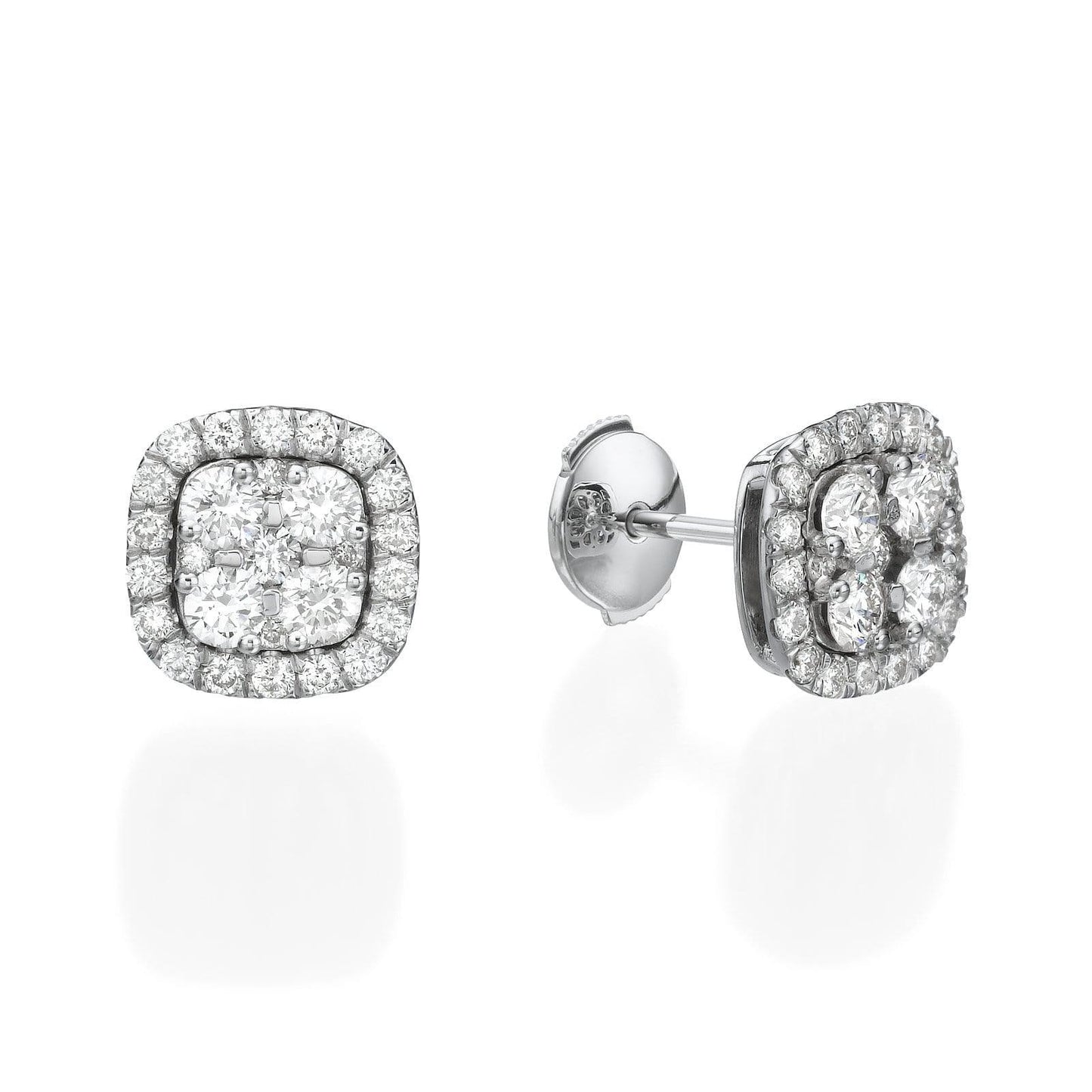 Valerie- 1.10 TCW Round Halo Moissanite Earrings