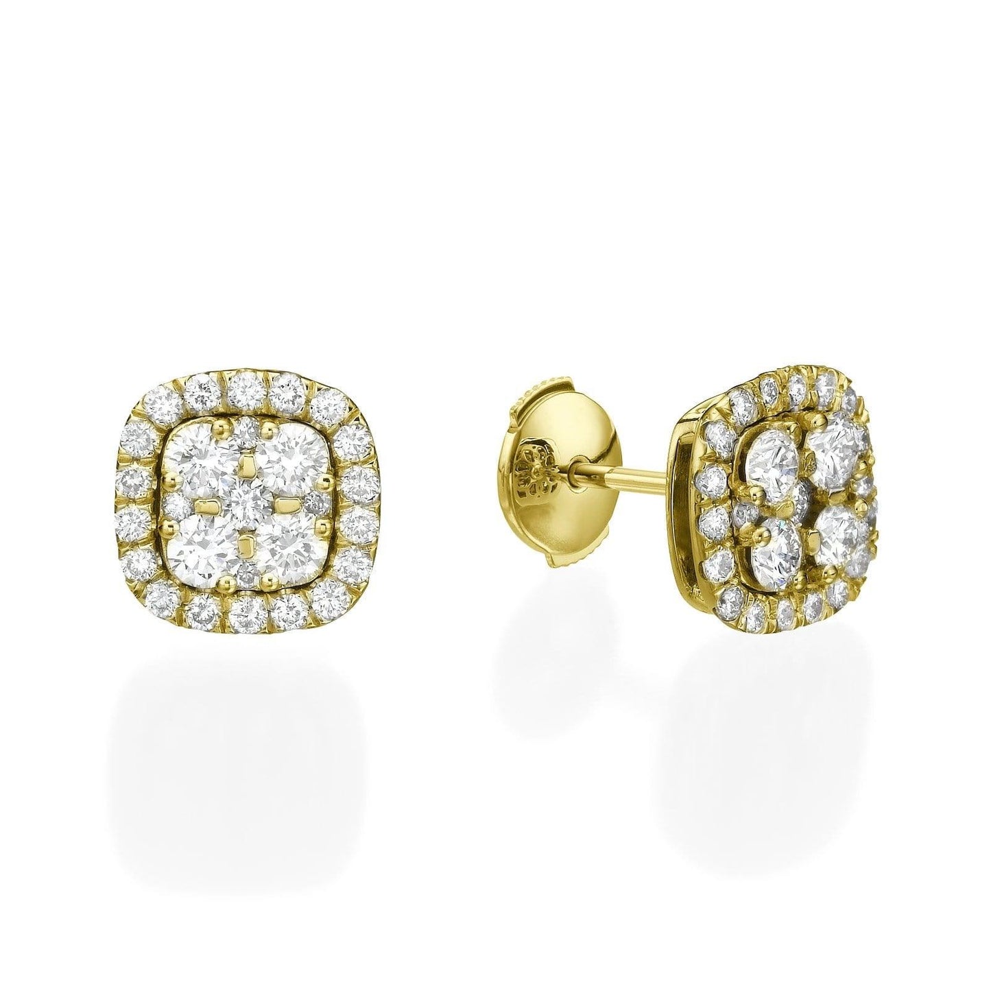 Valerie- 1.10 TCW Round Halo Moissanite Earrings