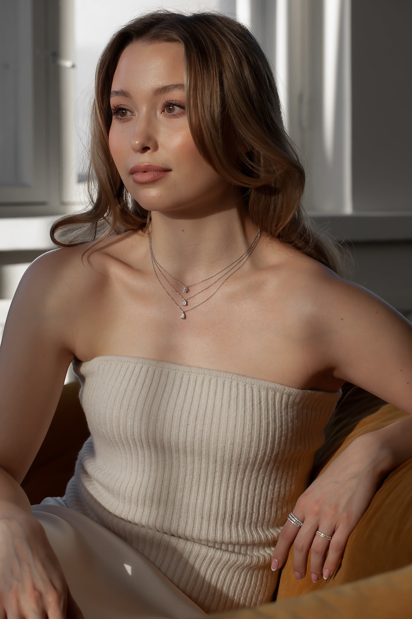 Lila- 0.50 CT Pear Solitaire Moissanite Necklace