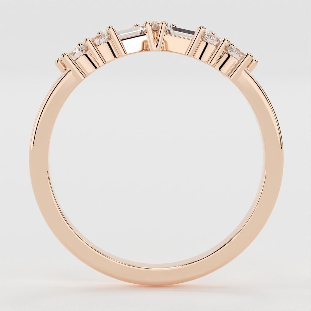 Ivan-0.35 CTW Round & Baguette Curved Wedding Band