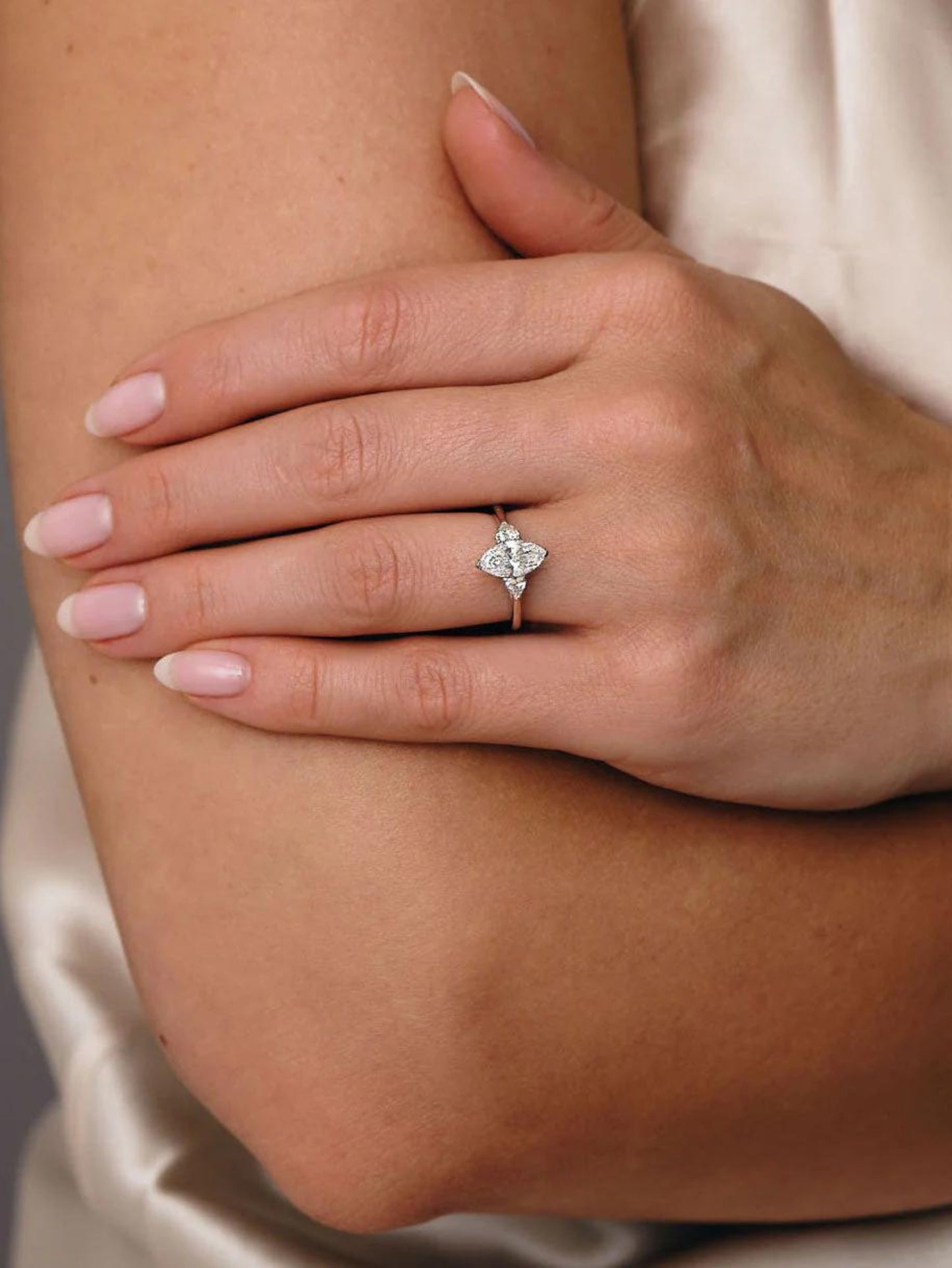 April- 1.30 CT Marquise Three Stone Style Moissanite Ring