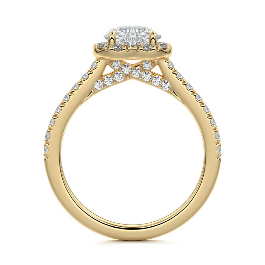 Leroy- 2.20 CT Heart Halo pave Moissanite Ring