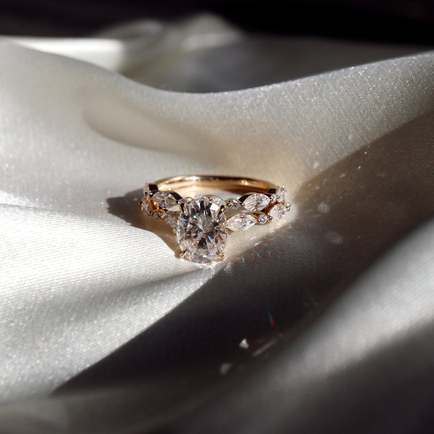 Tina- 1.20 CT Oval Pave Moissanite Ring