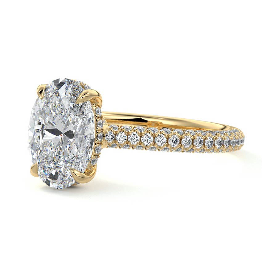 Frederick- 1.20 CT Oval Hidden Halo Pave Moissanite Ring