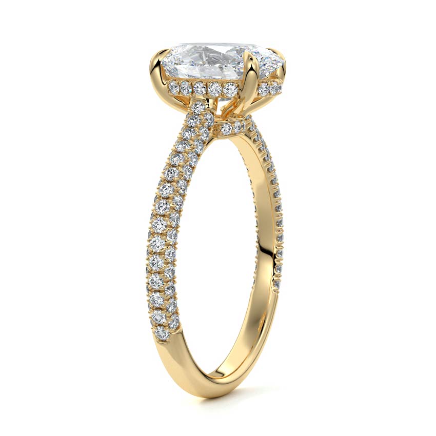 Frederick- 1.20 CT Oval Hidden Halo Pave Moissanite Ring