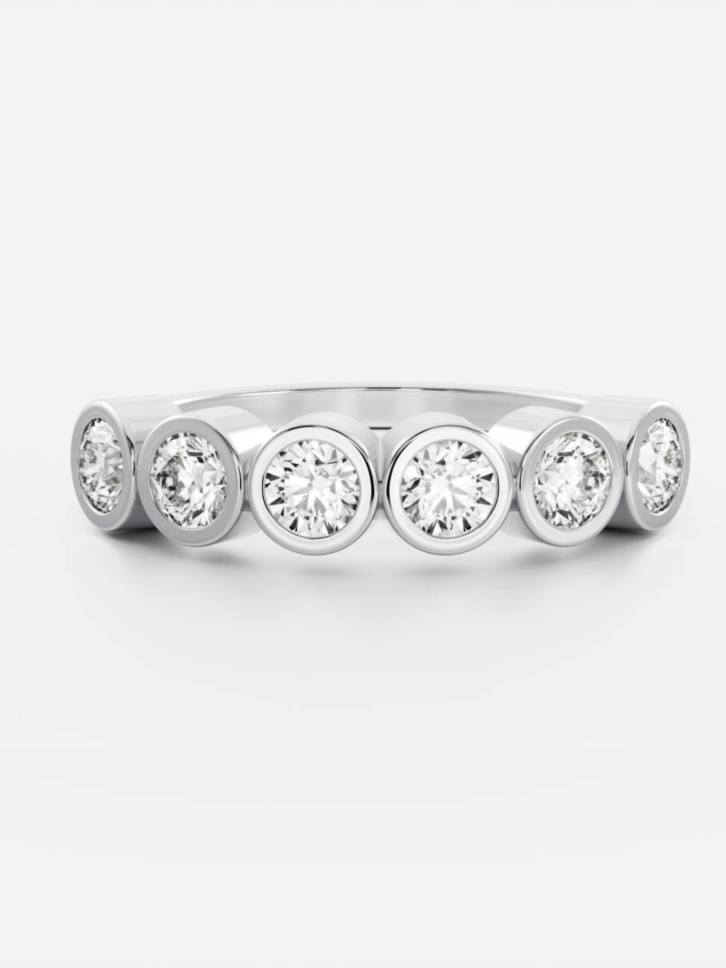 Patrica-0.70 CTW Round Bezel Wedding Band