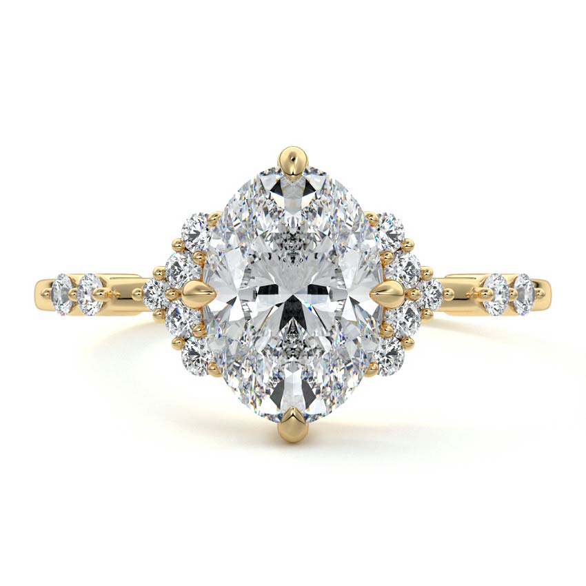 Grace- 1.20 CT Oval Cluster Moissanite Ring