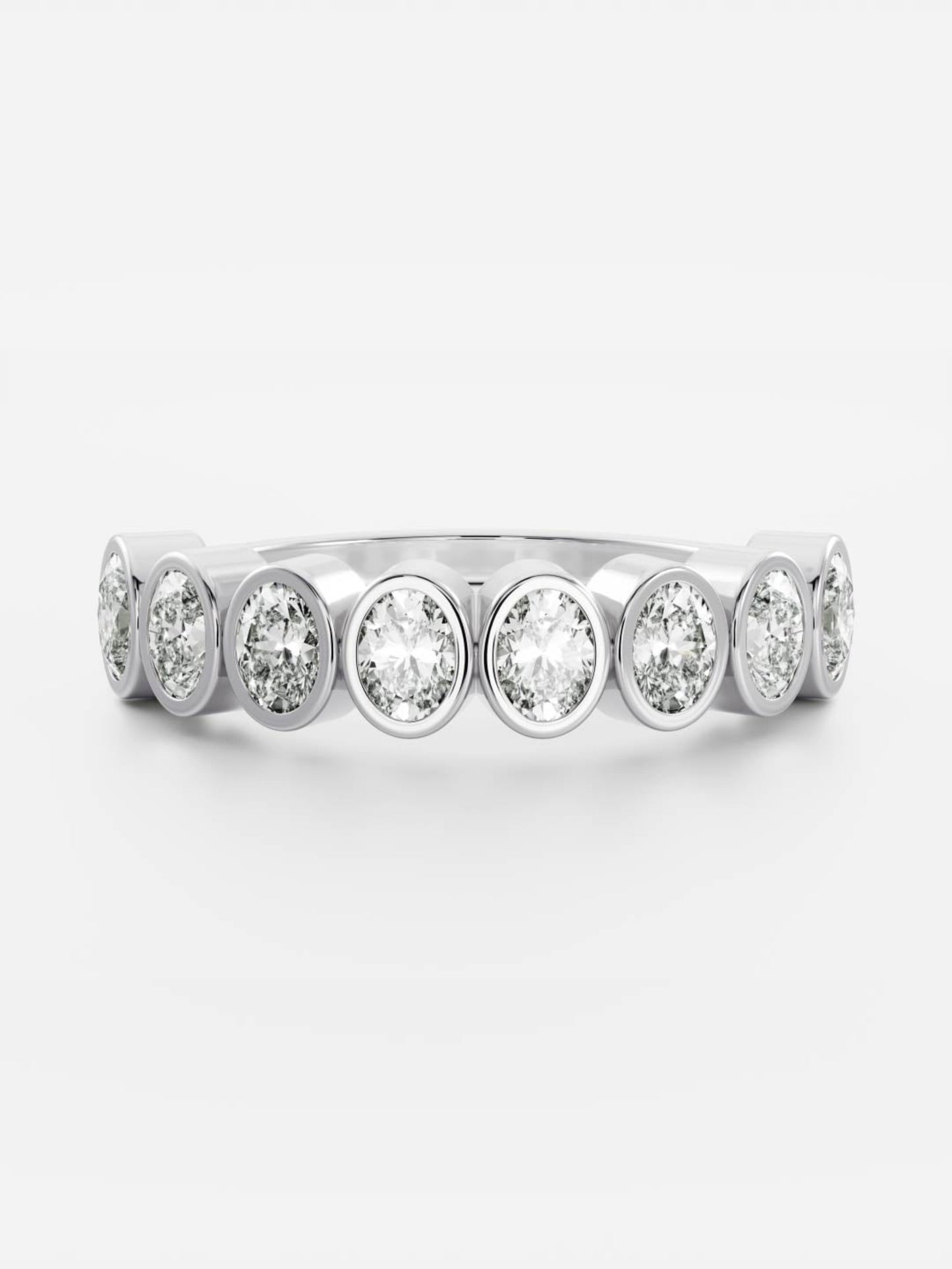 Ramo-0.60 CTW Oval Bezel Wedding Band