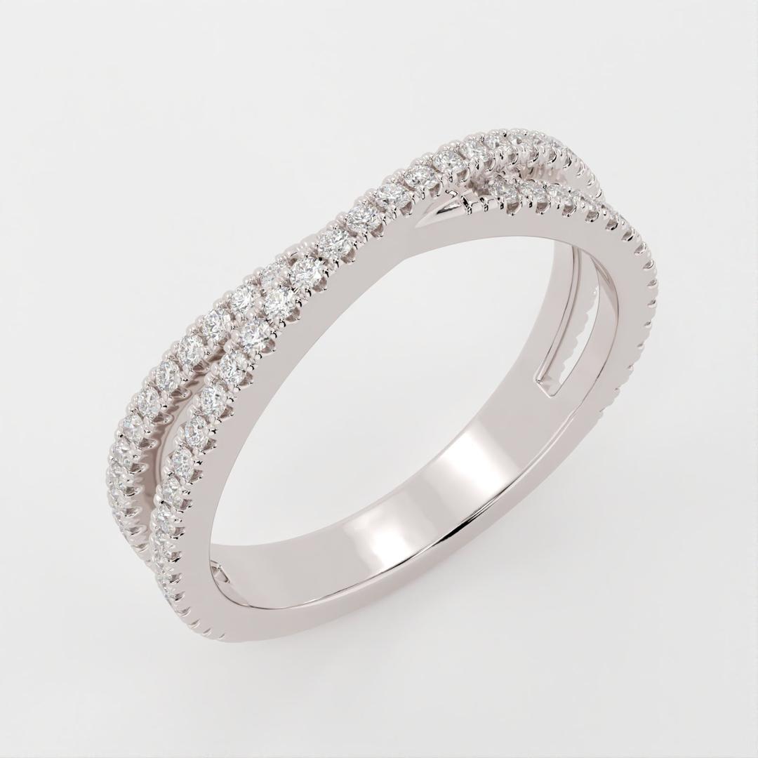 Lenore-0.30 CTW Round Criss Cross Wedding Band