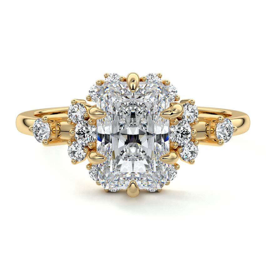 Jesse- 3.0 CT Radiant Cluster Moissanite Ring