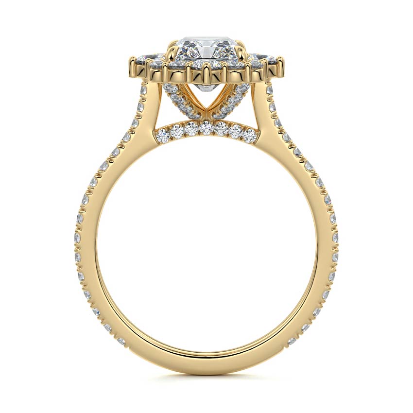 Craig- 3.0 CT Radiant Hidden Halo Pave Moissanite Ring