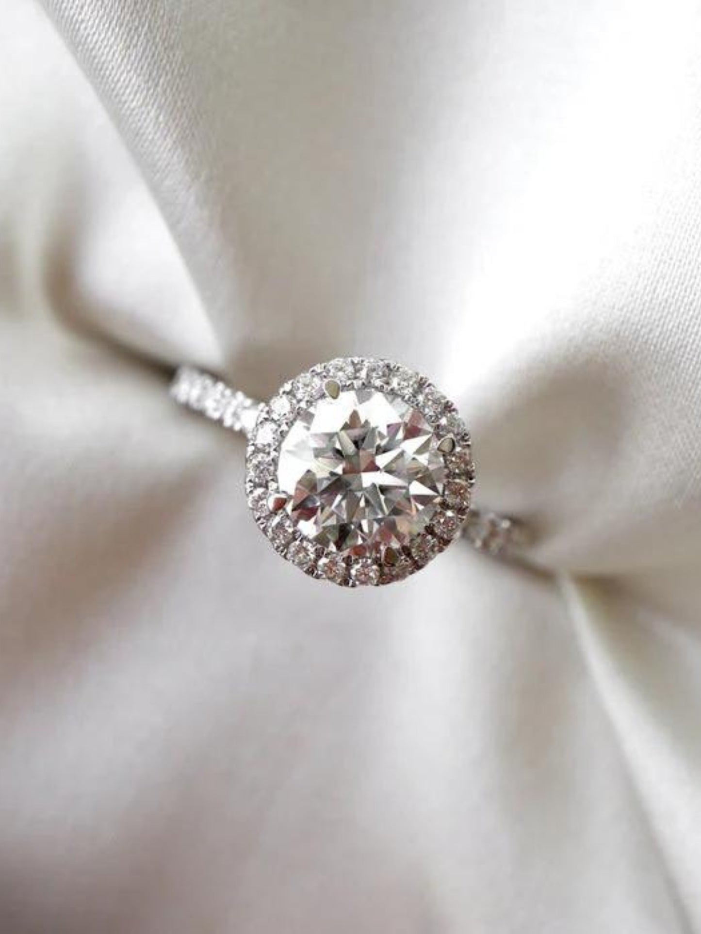 Harold- 1.0 CT Round Halo Pave Moissanite Ring