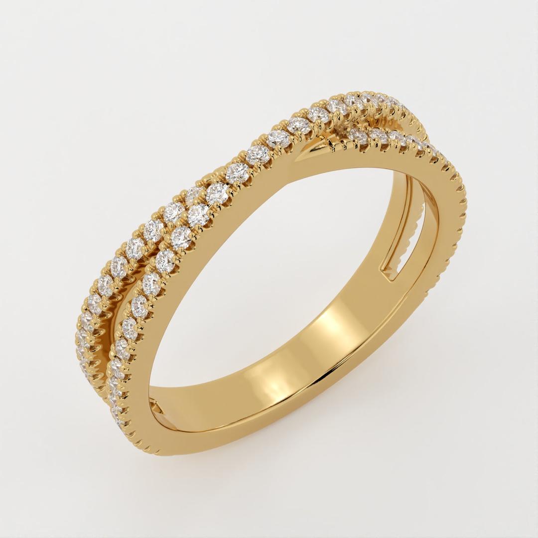 Lenore-0.30 CTW Round Criss Cross Wedding Band