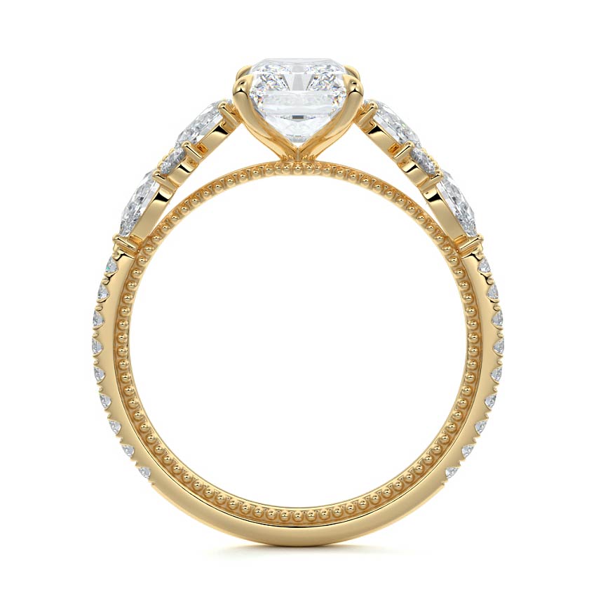 Crystal- 2.20 CT Radiant Cluster Moissanite Ring