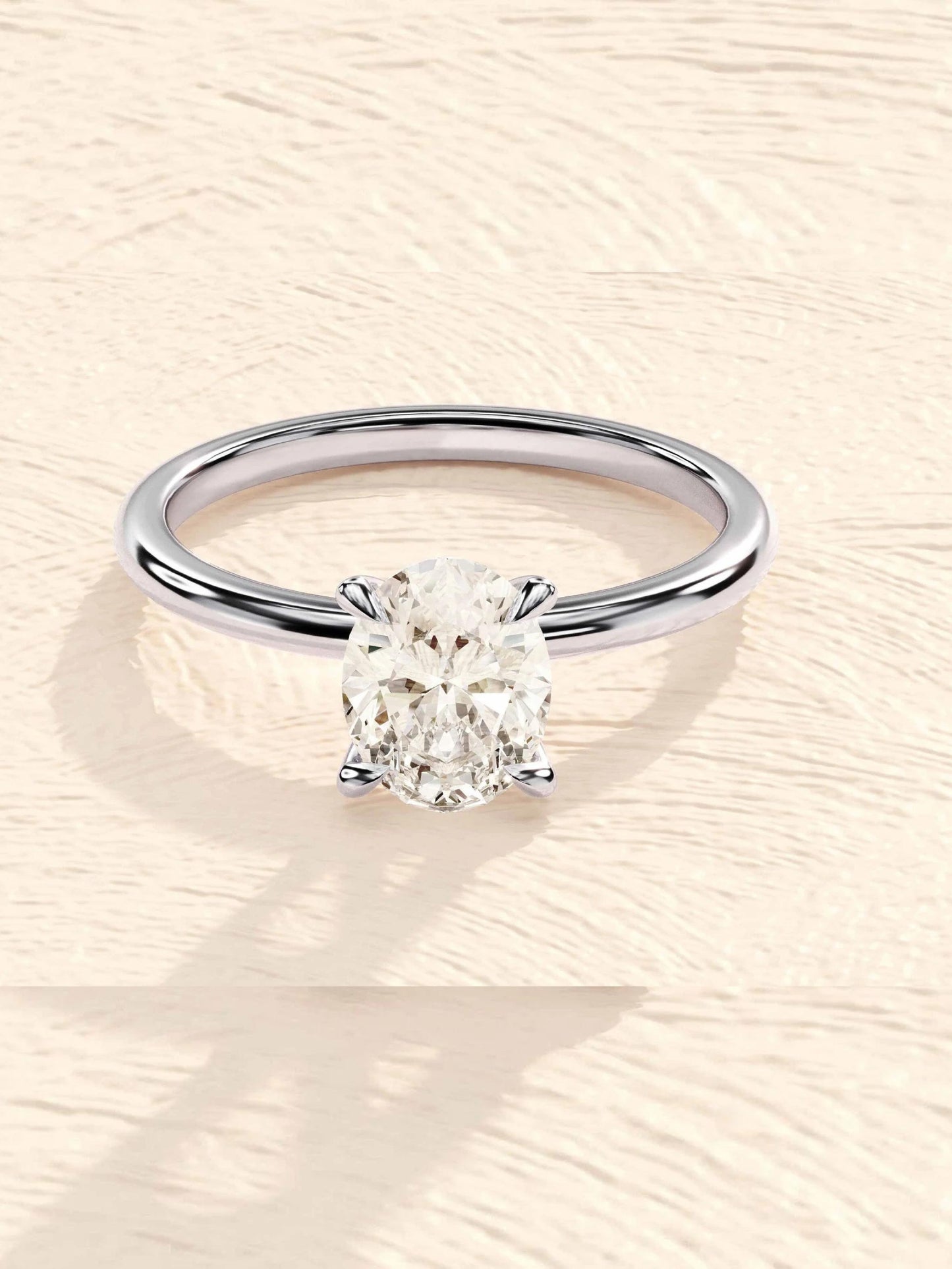 Gloria- 1.0 CT Oval Solitaire Moissanite Ring
