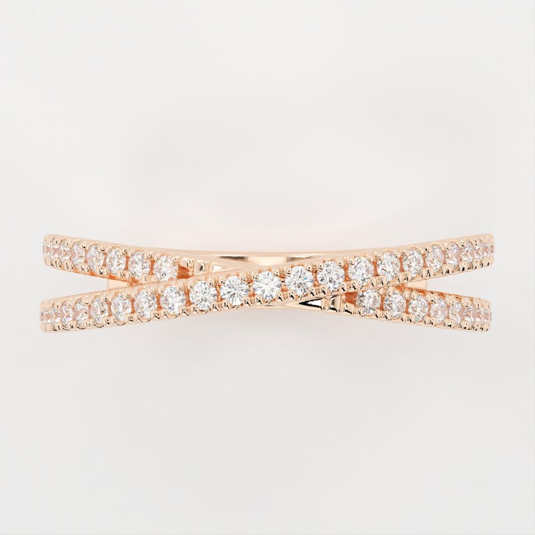 Lenore-0.30 CTW Round Criss Cross Wedding Band