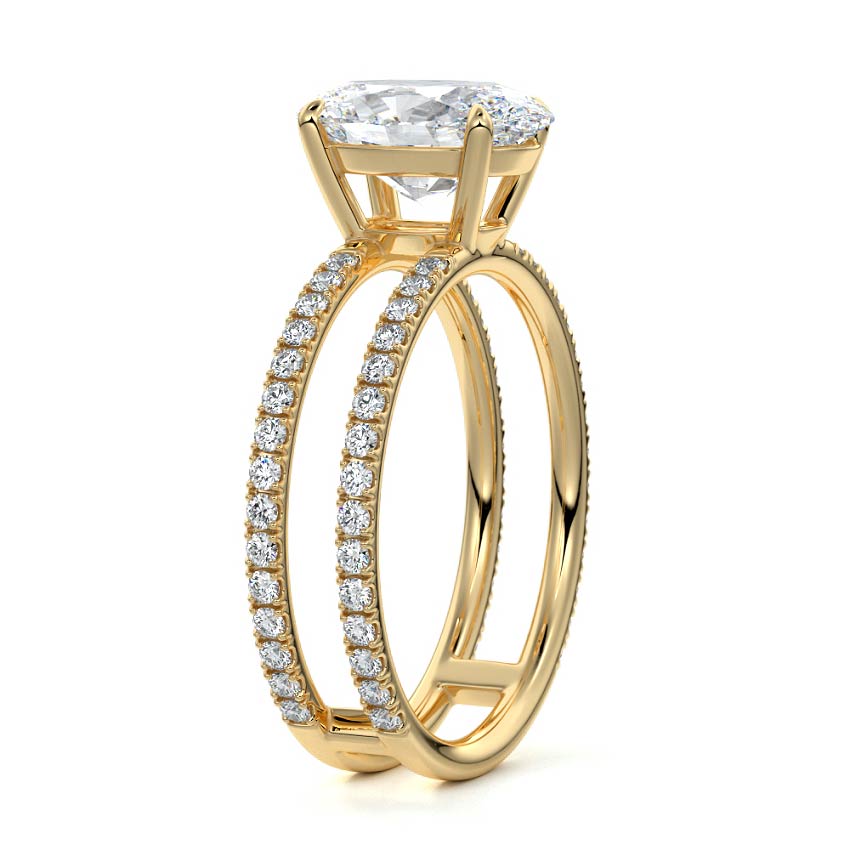 Gary- 1.30 CT Oval doubble Pave Moissanite Ring