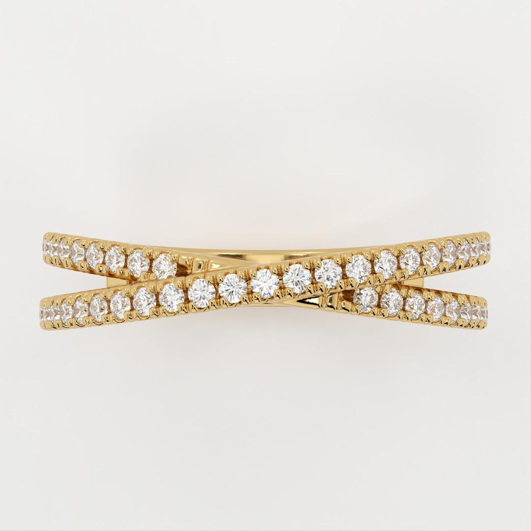 Lenore-0.30 CTW Round Criss Cross Wedding Band
