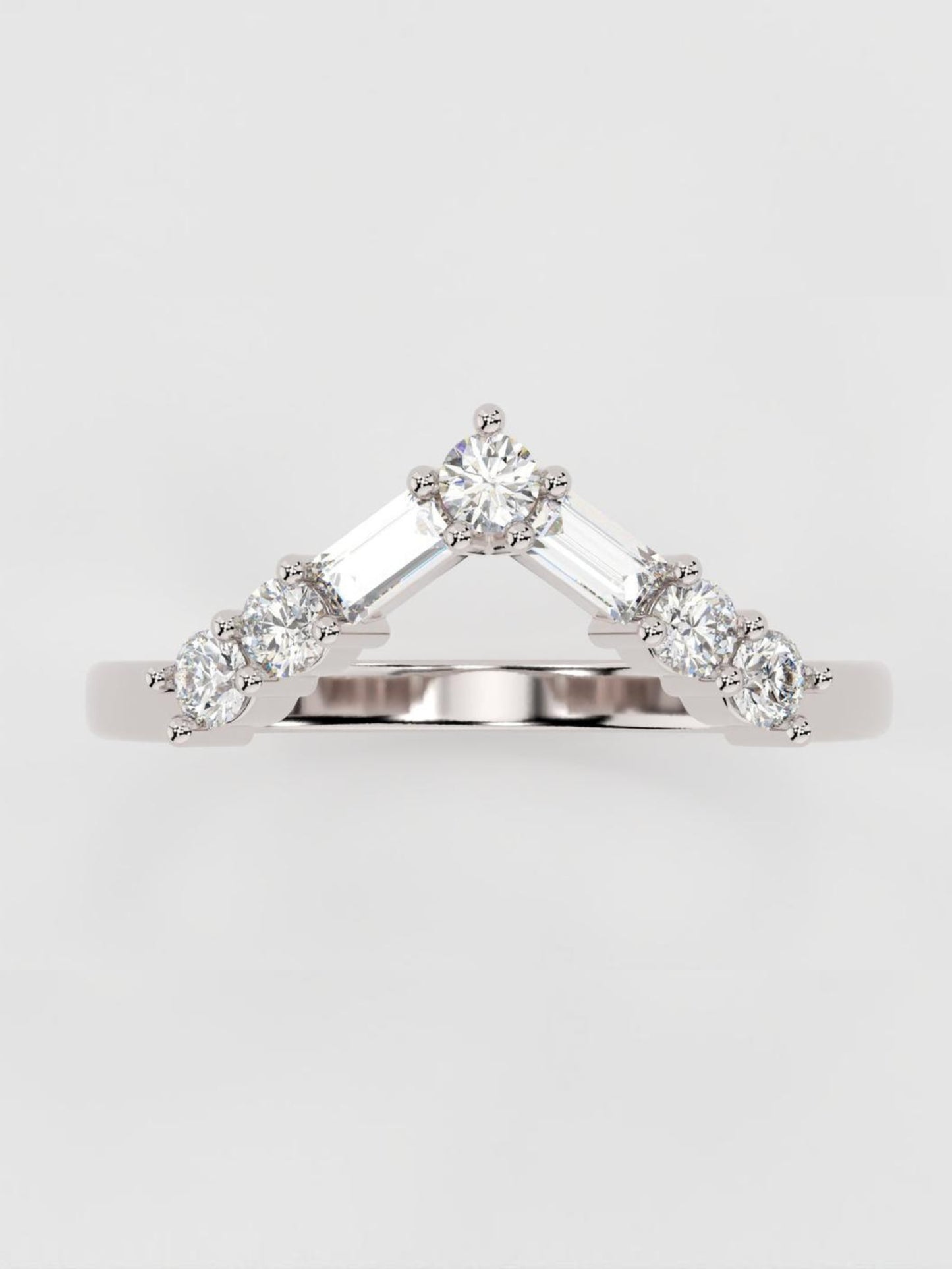 Ivan-0.35 CTW Round & Baguette Curved Wedding Band