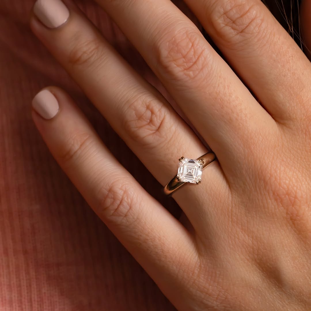 1.60 CT Asscher E/VVS2 CVD Diamond Solitaire Style Engagement Ring