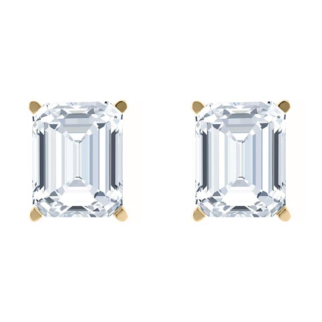 Brooke- 2.0 TCW Emerald Solitaire Moissanite Earrings