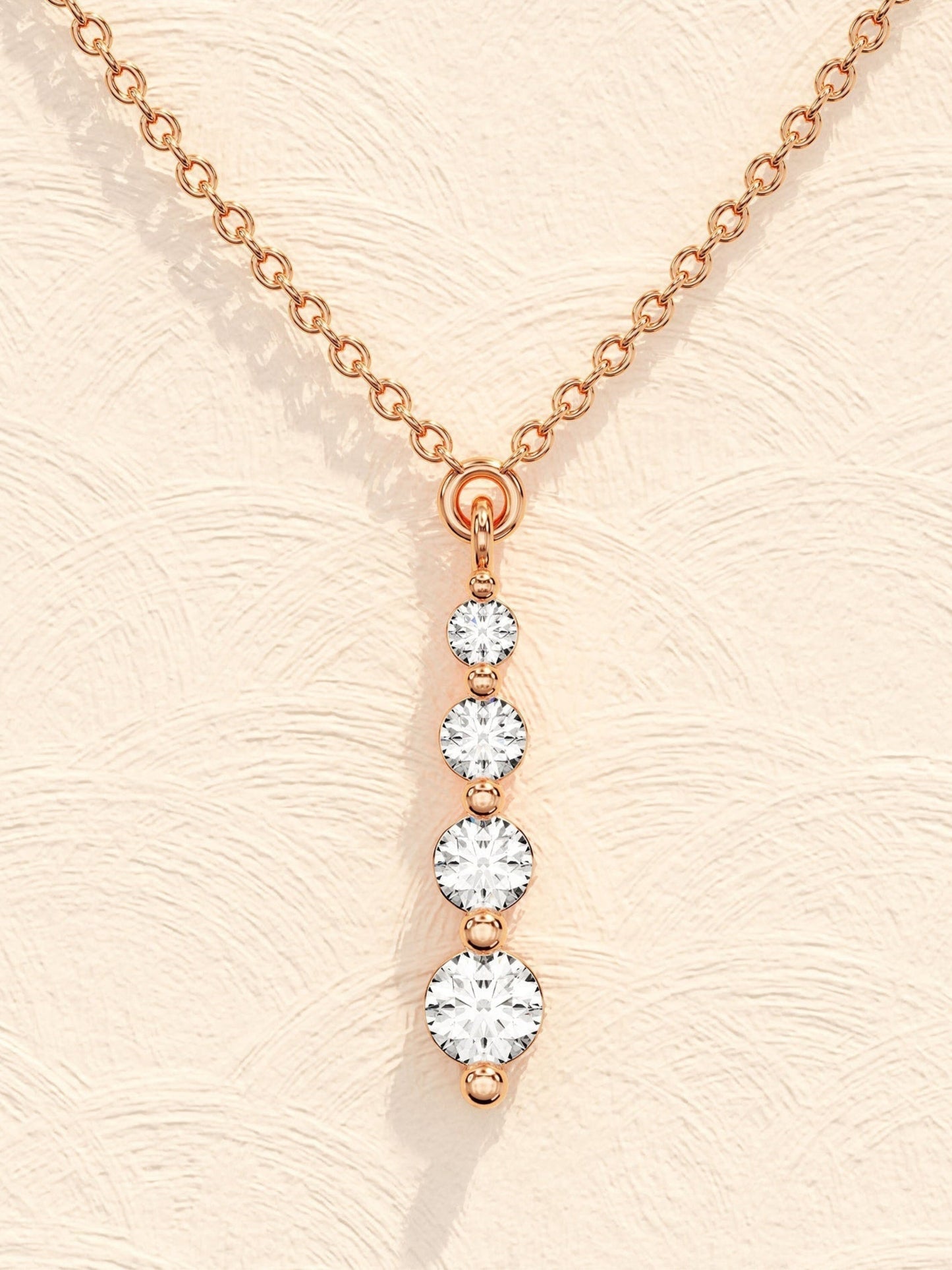 Isla - 0.11 TCW Round Drop Pendant Moissanite Necklace