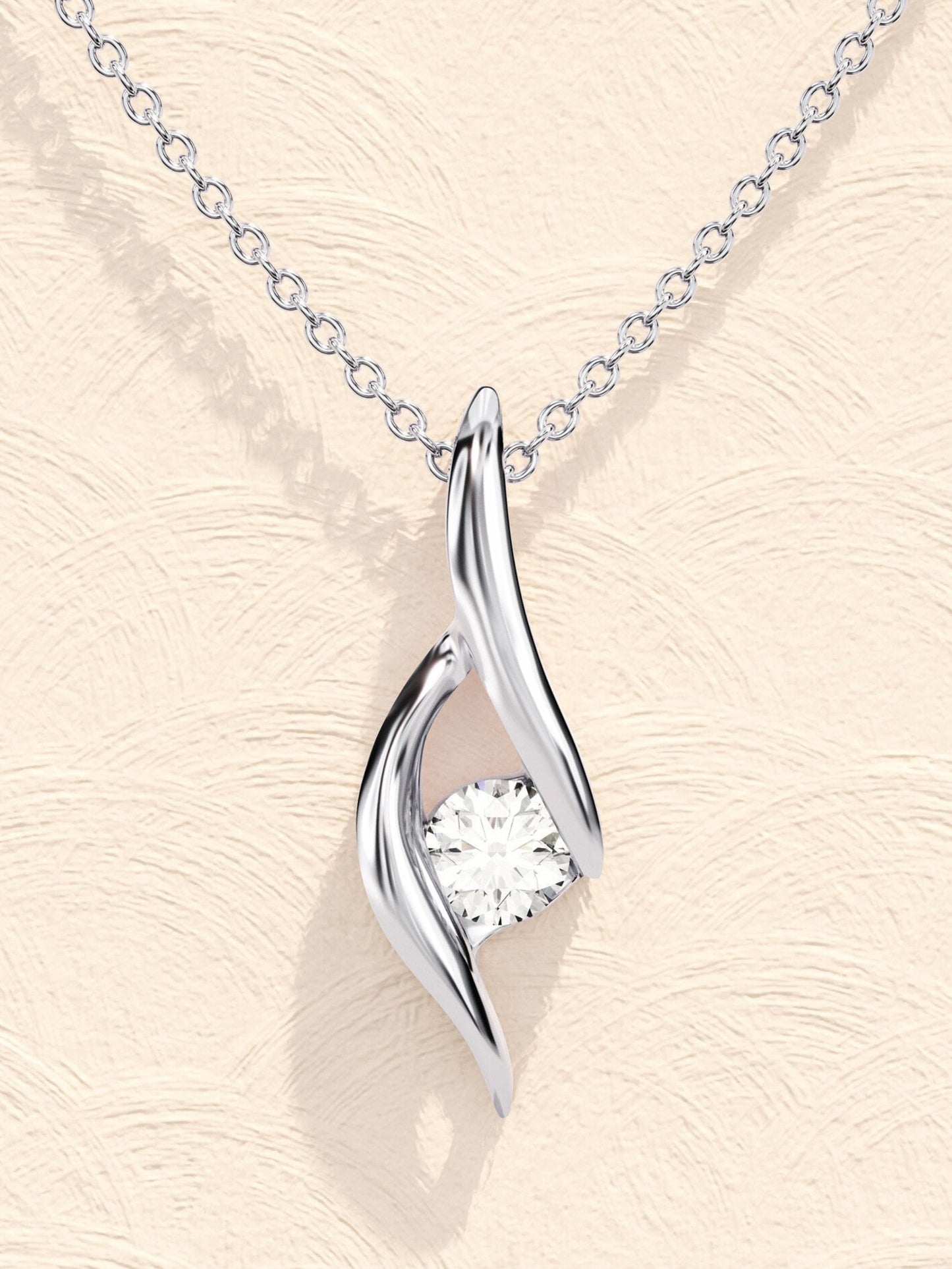 Nova - 0.10 CT Round Solitaire Moissanite Necklace