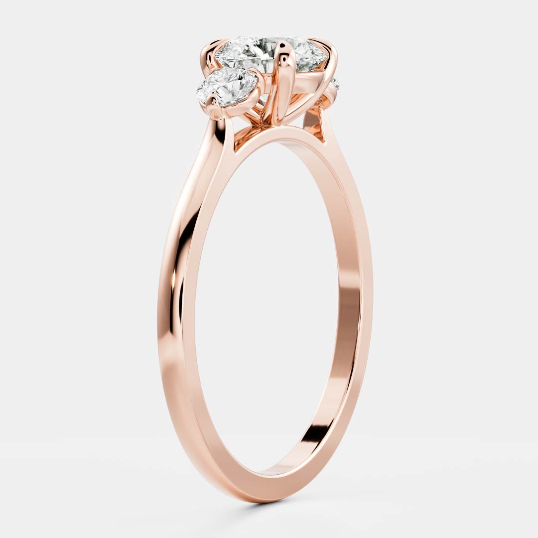 Jonathan- 1.0 CT Round Three Stone Style Moissanite Ring