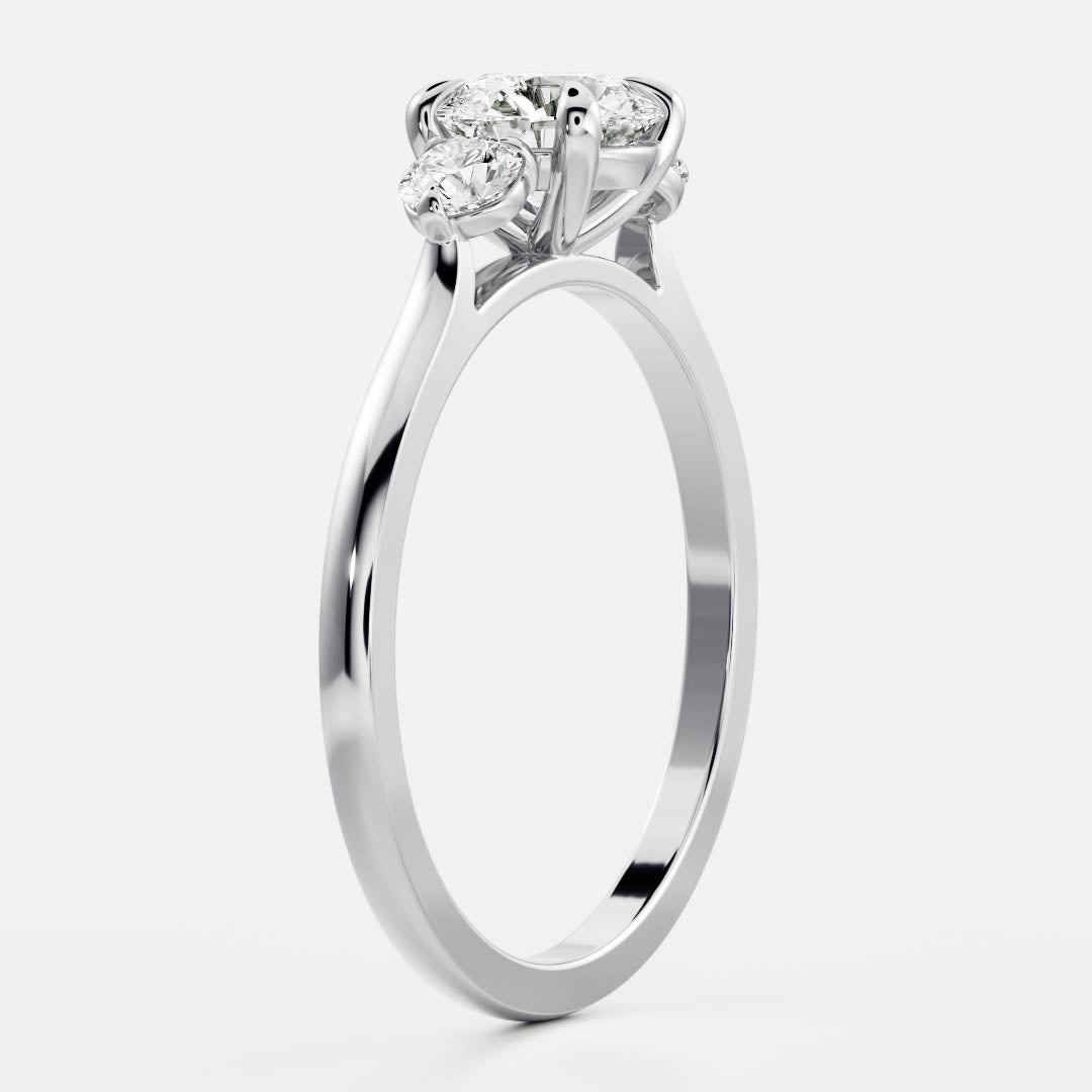 Jonathan- 1.0 CT Round Three Stone Style Moissanite Ring