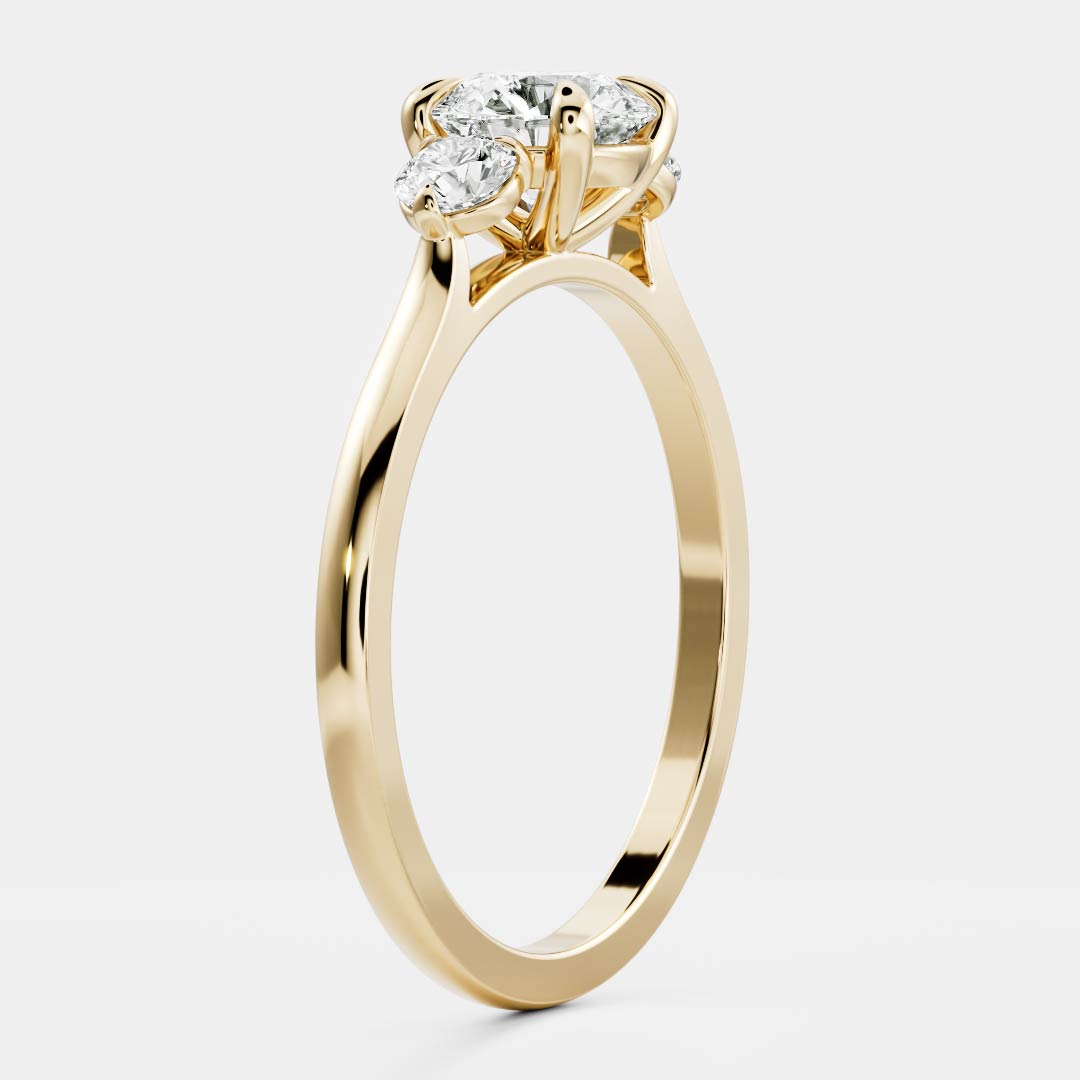 Jonathan- 1.0 CT Round Three Stone Style Moissanite Ring