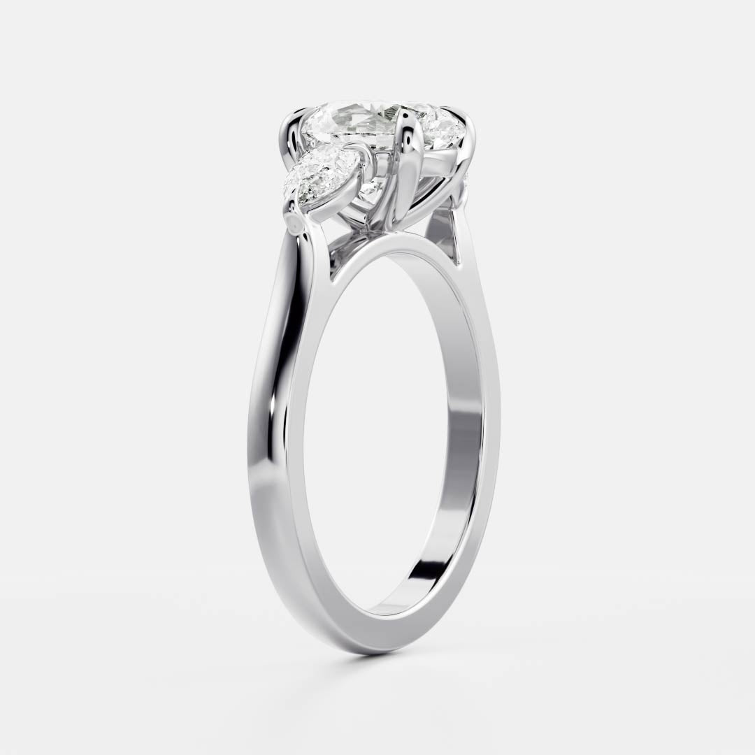 Joe- 2.0 CT Oval Three Stone Style Moissanite Ring