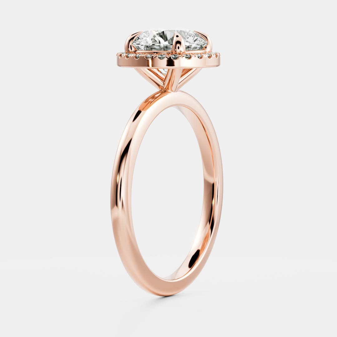 Harold- 1.0 CT Round Halo Pave Moissanite Ring