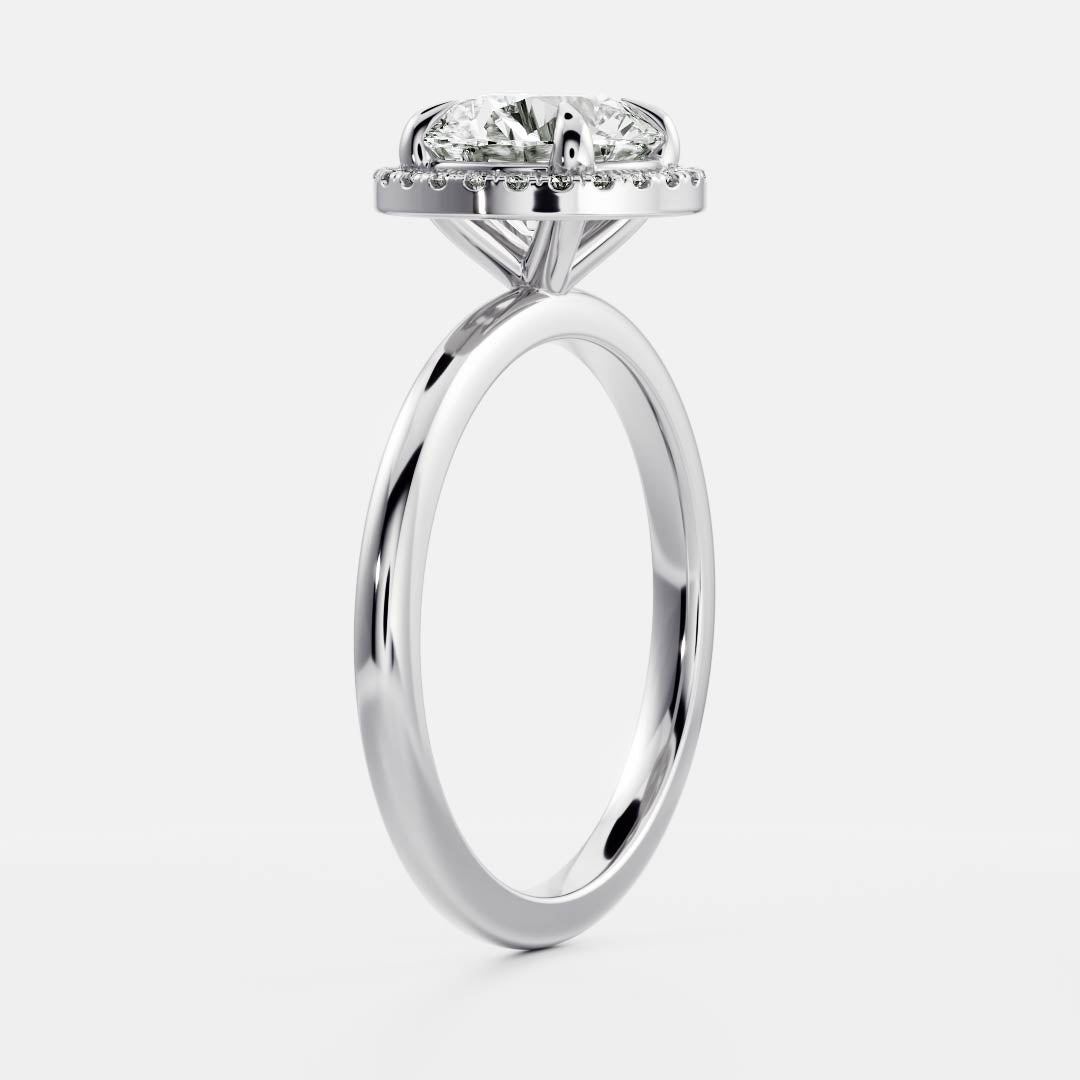 Harold- 1.0 CT Round Halo Pave Moissanite Ring