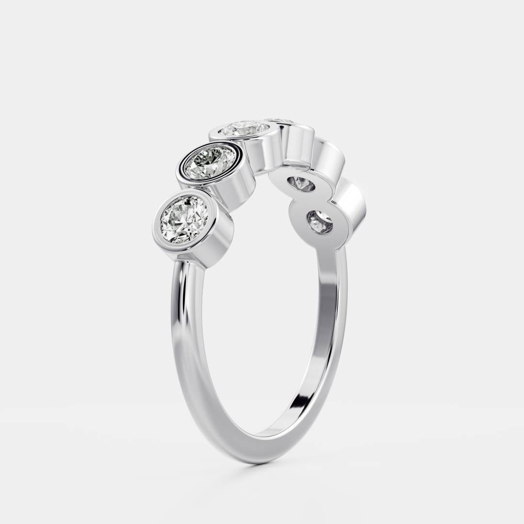 Patrica-0.70 CTW Round Bezel Wedding Band