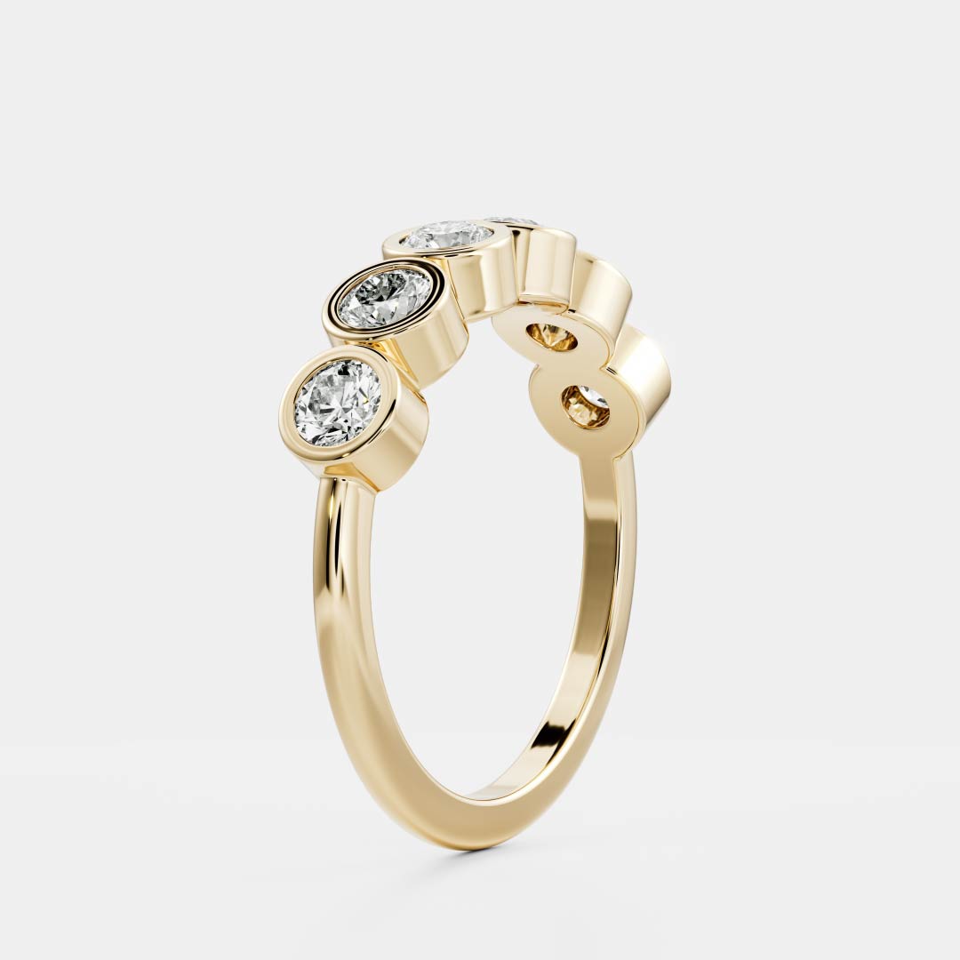 Patrica-0.70 CTW Round Bezel Wedding Band