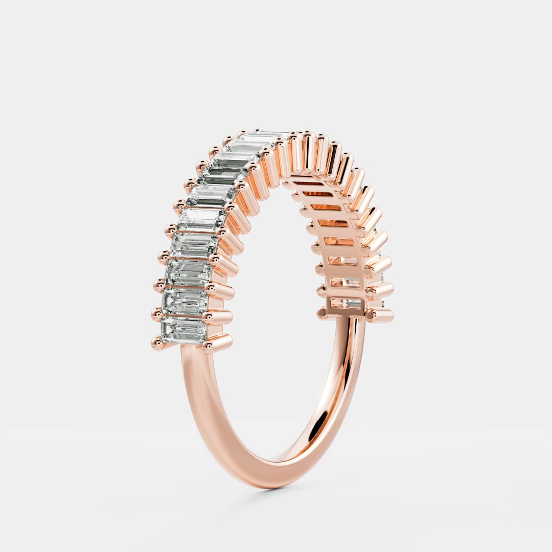 Geneva-1.0 CTW Baguette Half Eternity Wedding Band
