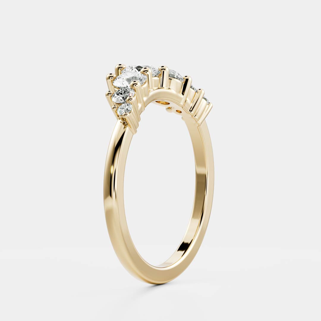 Myrtle-0.50 CTW Round Curved Wedding Band