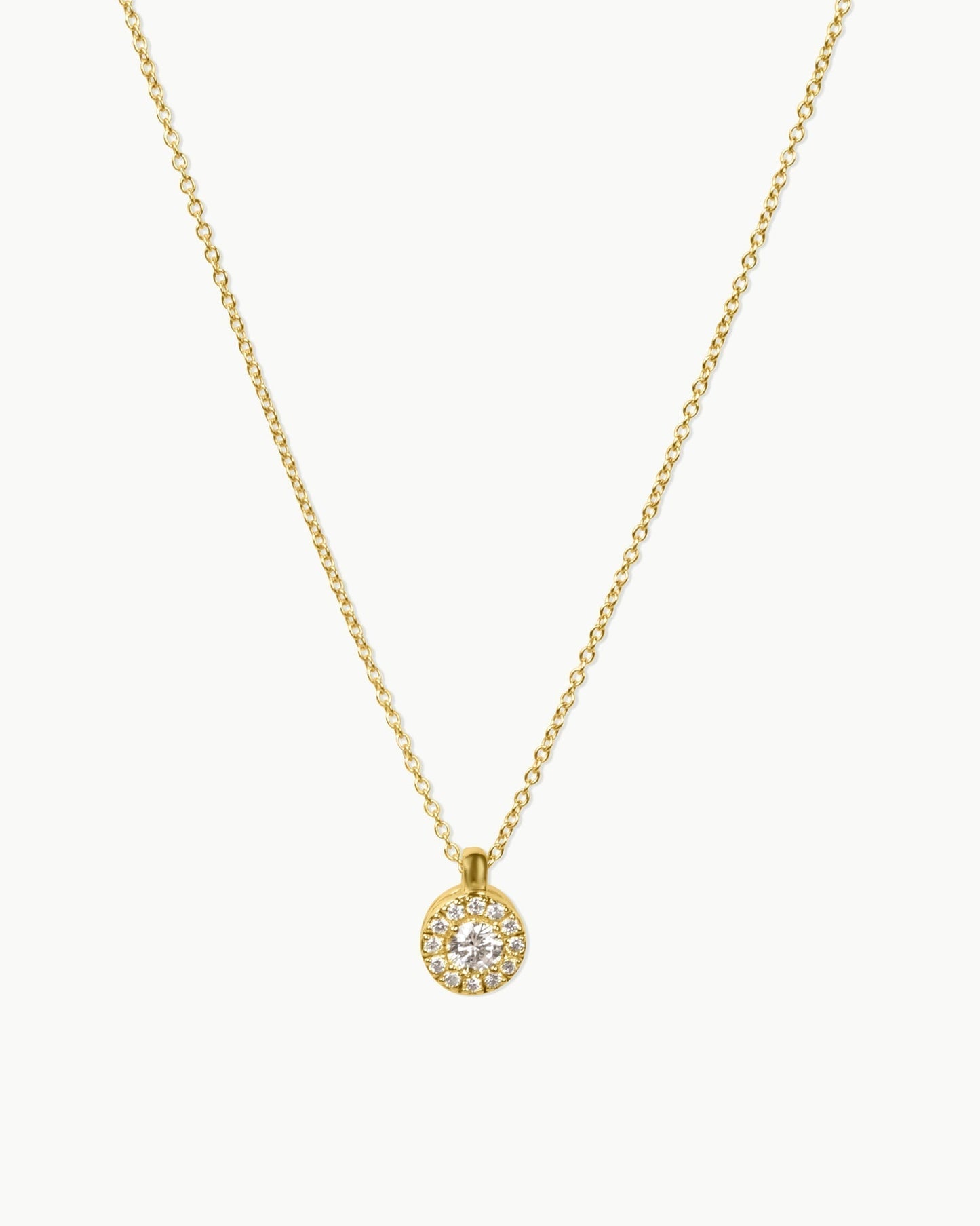 Kira- 0.20 CT Round Halo Moissanite Necklace