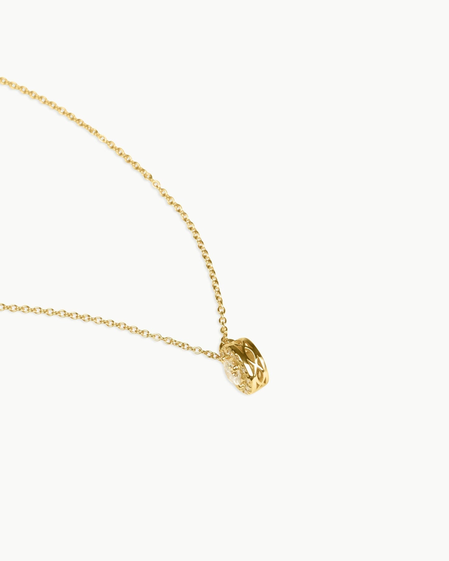 Kira- 0.20 CT Round Halo Moissanite Necklace