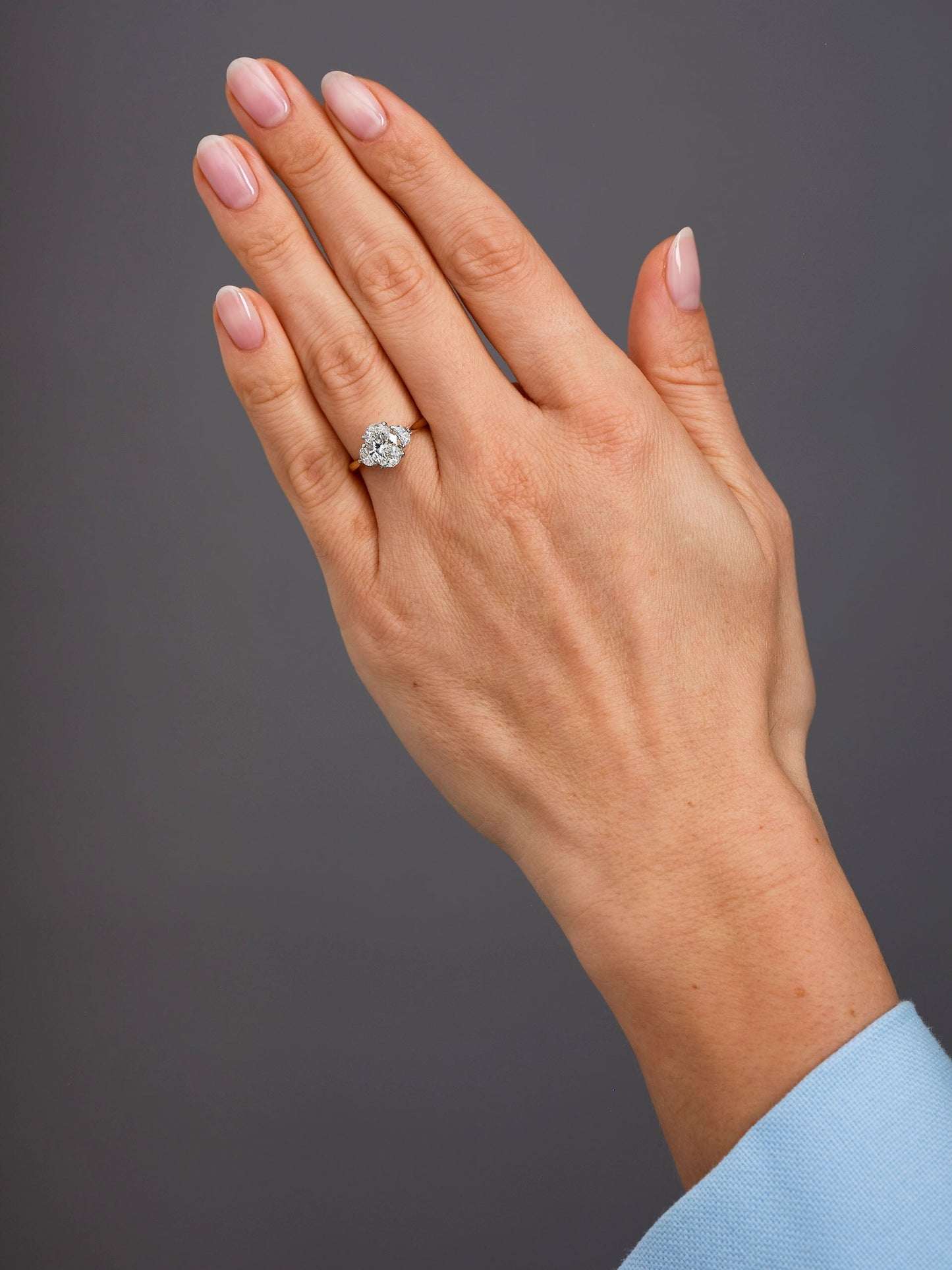 Eduardo- 1.20 CT Oval Three Stone Style Moissanite Ring
