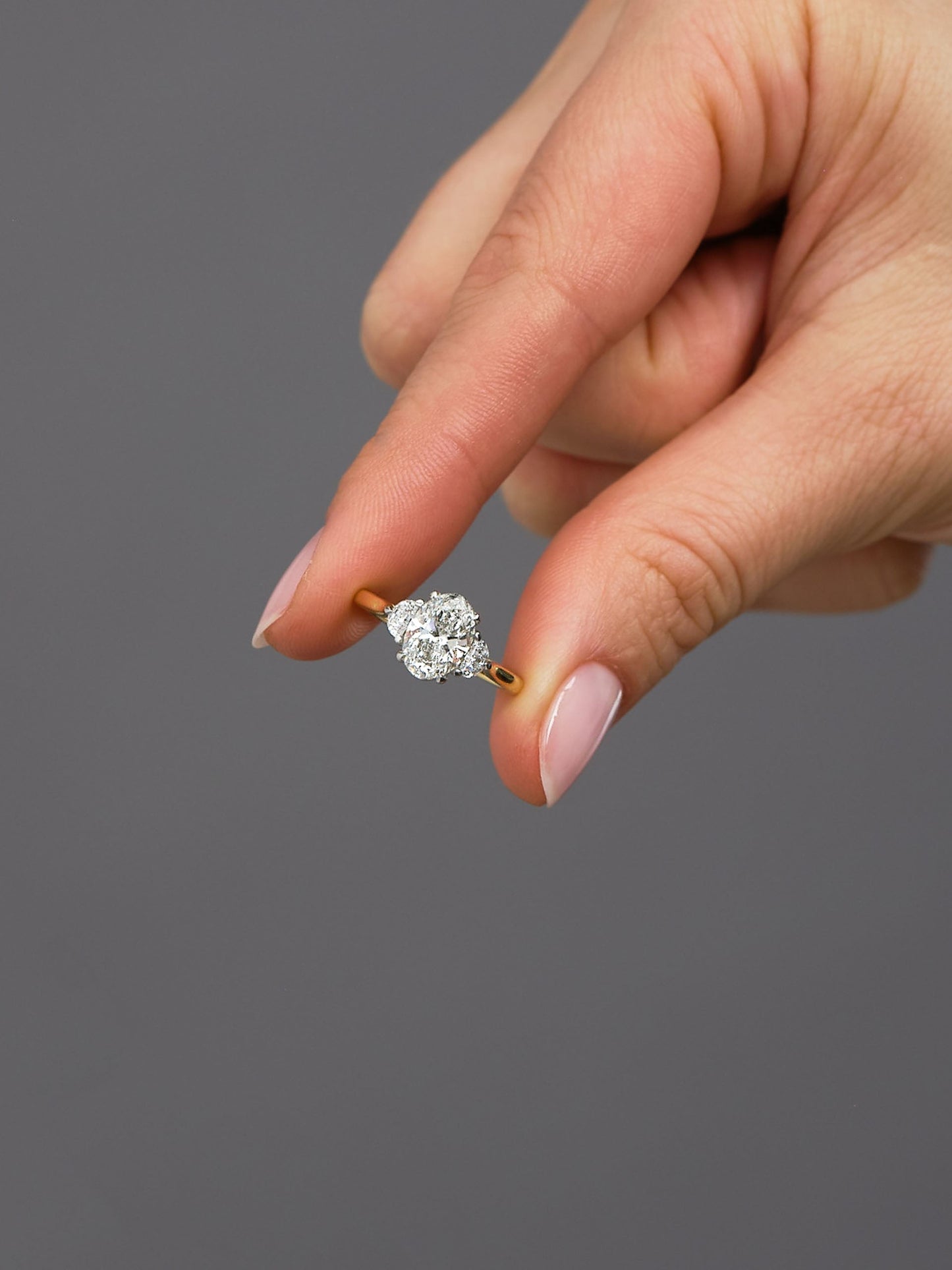 Eduardo- 1.20 CT Oval Three Stone Style Moissanite Ring