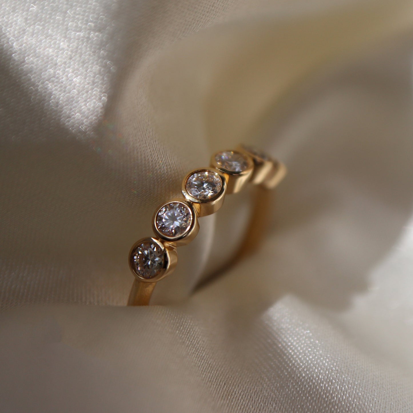 Patrica-0.70 CTW Round Bezel Wedding Band